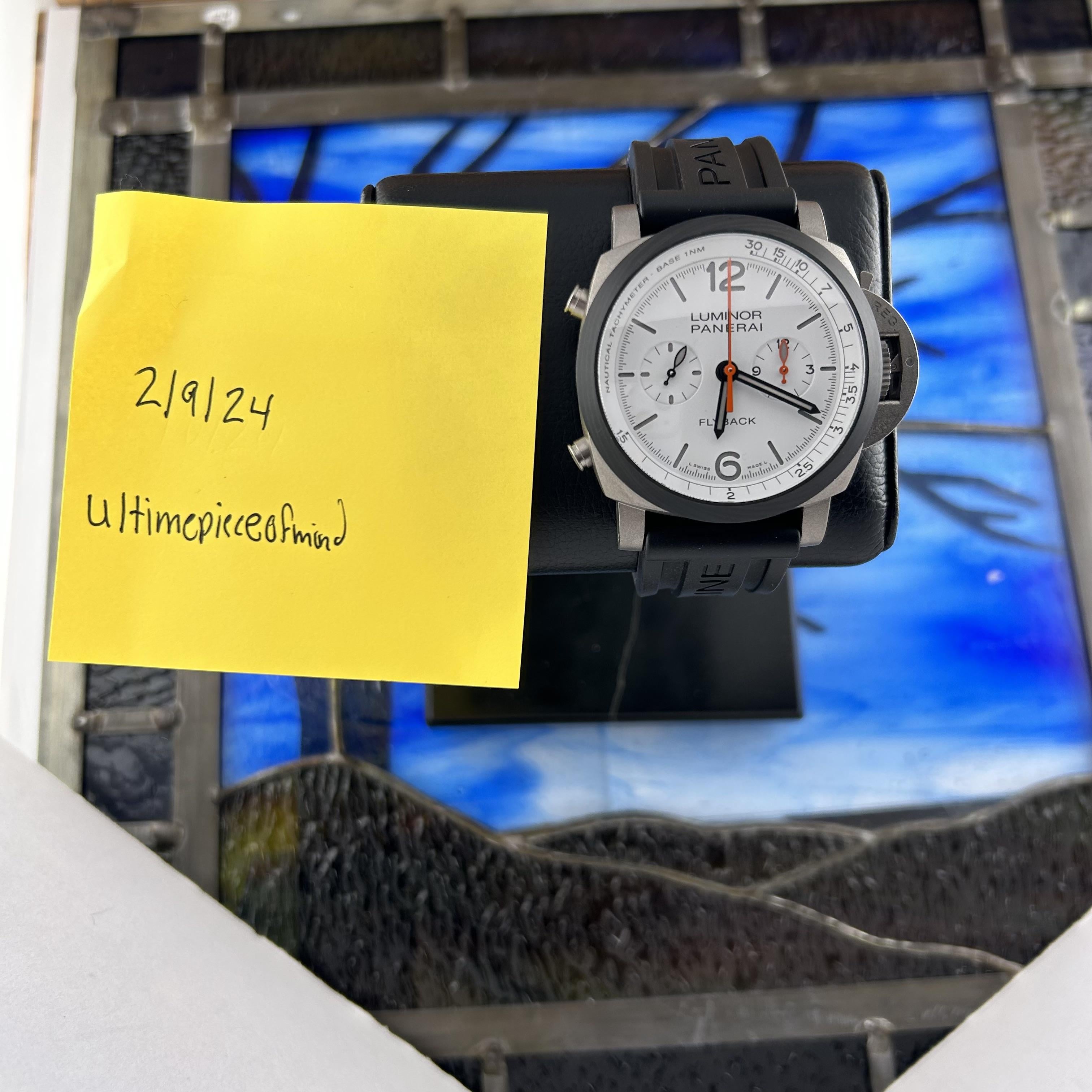 WTS PANERAI PAM01297 Zebra Flyback Titanium Carbotech White