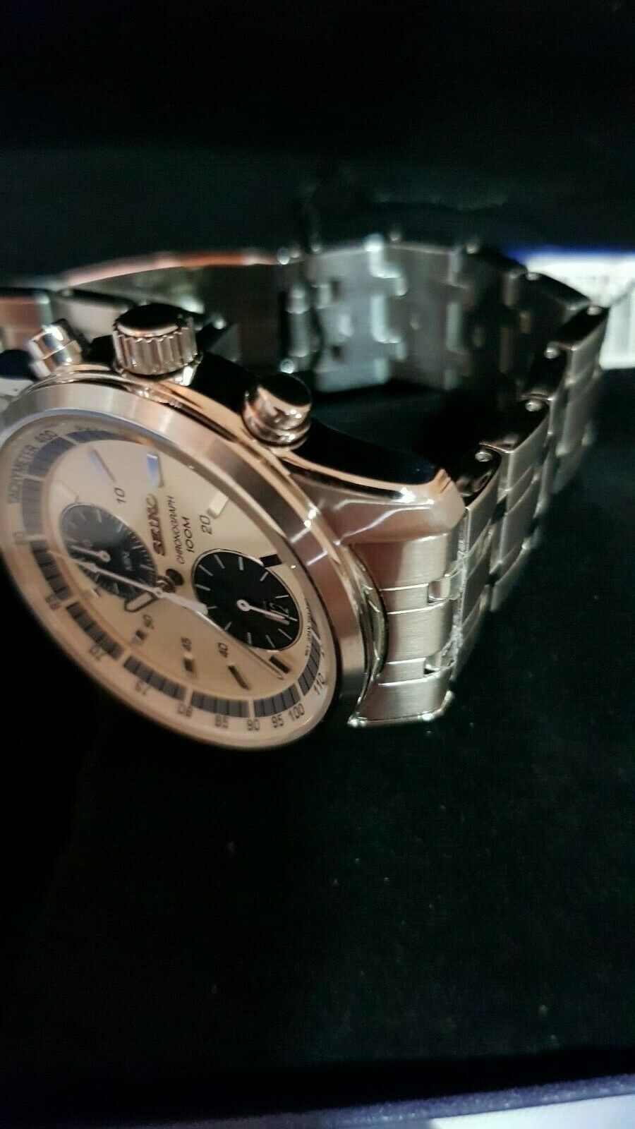 SEIKO SNN151P1 NOS SNN151P Panda Chronograph Stainless 7T94-0AS0