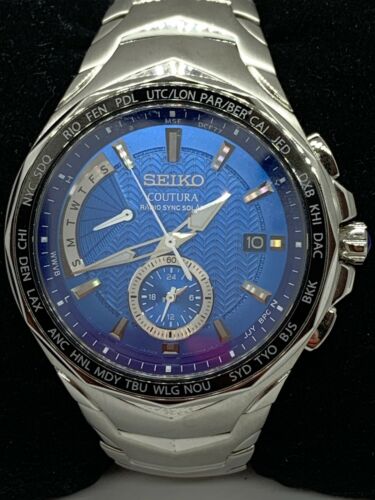 Seiko 8B63 0AK0 Men s Watch Day Date Solar Stainless Steel