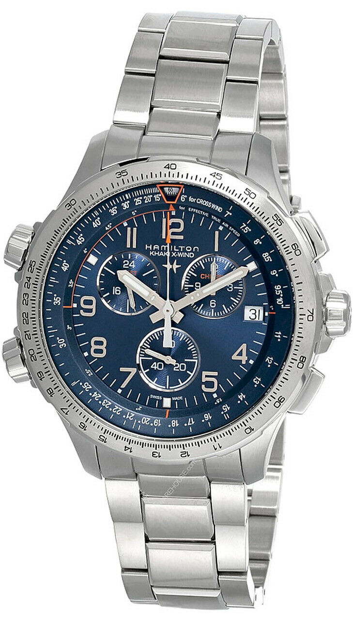 X Wind Hamilton Khaki Aviation X-Wind GMT Chrono Quartz Blue (H77922141 ...