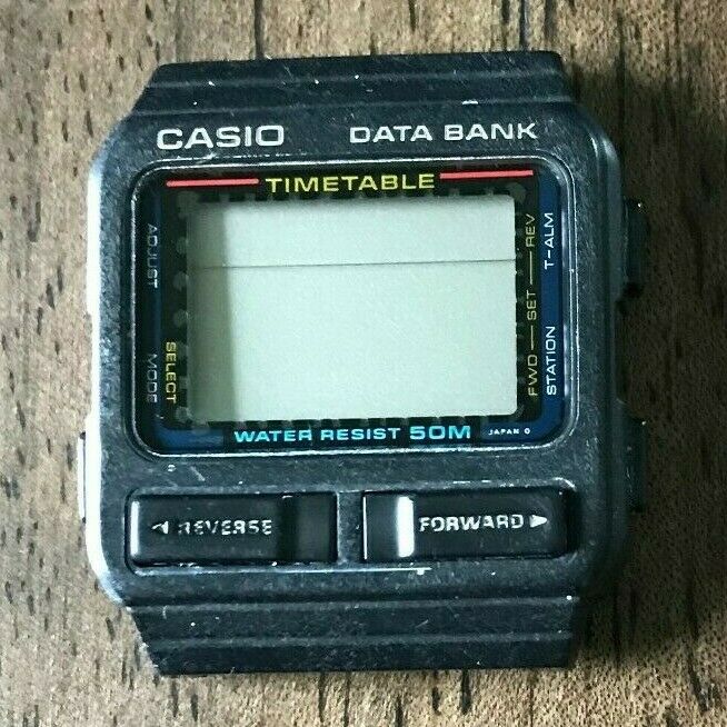 ★ CASIO カシオ DBT-70W 662 DATABANK データバンク TIMETABLE 腕時計 稼動品 デジタル レア 黒 赤 ステンレス ビンテージ 美品 希少 ★ ☆ CASIO カシオ DBT-70W 662 DATABANK データバンク TIMETABLE 腕時計