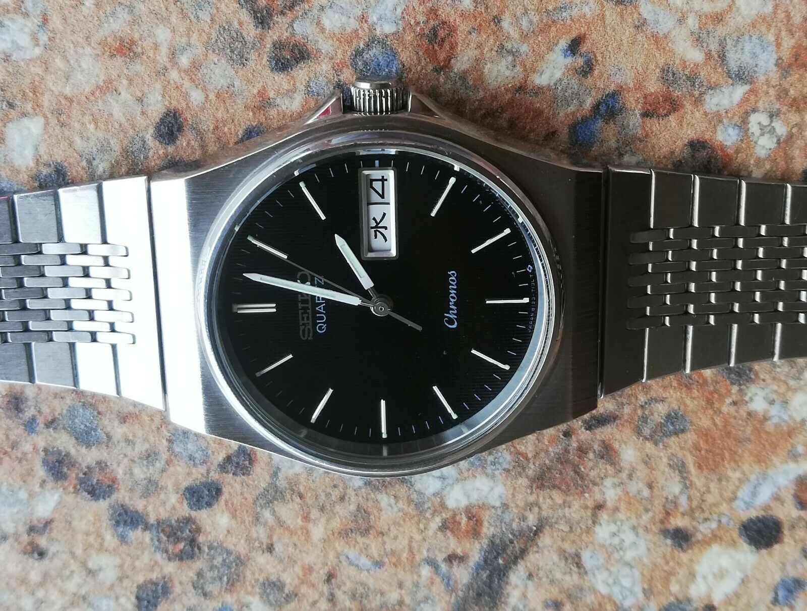 Vintage Seiko Chronos Quartz 8123 7090 OCTOBER 1985 JDM Kanji