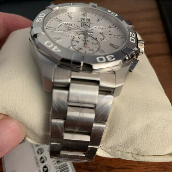 Tag Heuer Aquaracer White Dial Silver Steel Strap Watch for Men - CAY1111.BA0927 main image 1