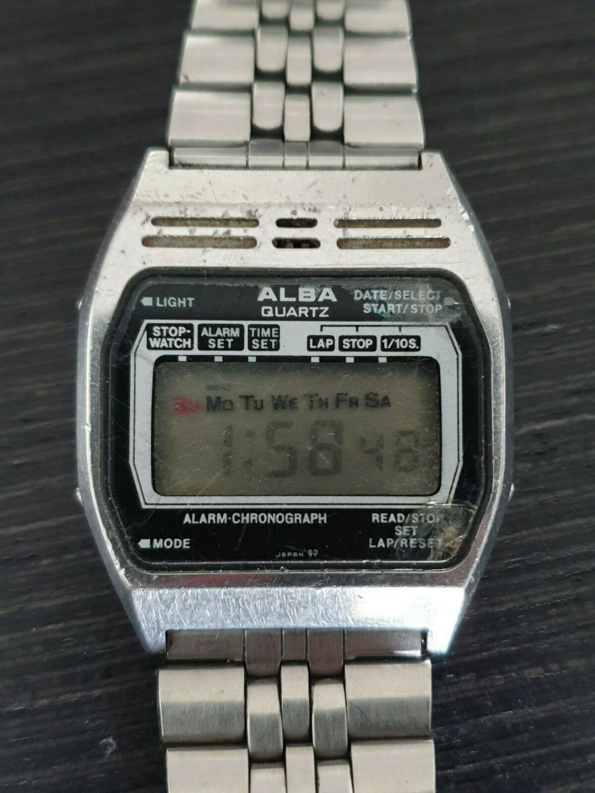Watches RARE Seiko Alba y709-4000 Service Alert-Chronograph Japan LCD WATCH  SPARE PARTS REPAIR 