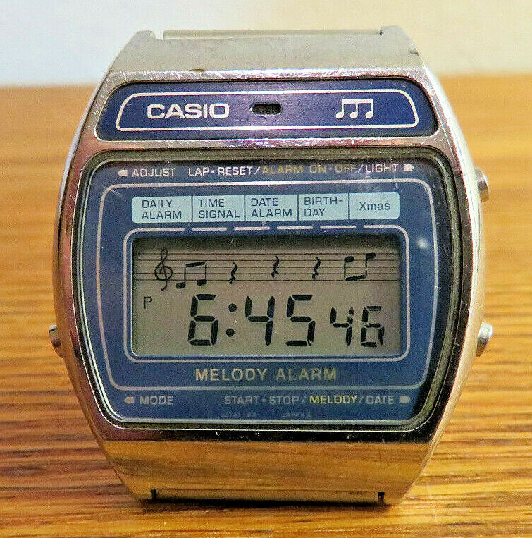 希少　CASIO M-1230 MELODY ALARM デジタル クロノグラフ Vintage Casio Men M-1230 Melody Alarm Musical Quartz Digital