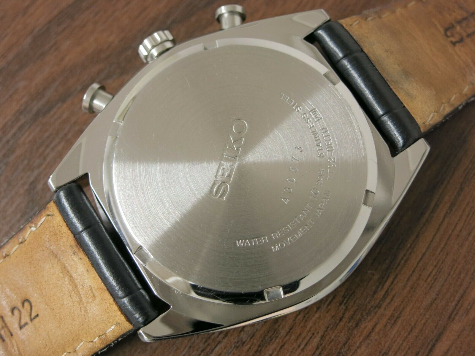 Seiko 7T92 0RT0 Chronograph SNDF93P1 Leather Strap Panda 