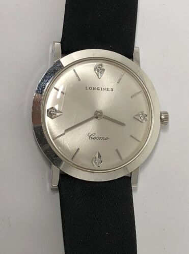 Longines Cosmo 14k White Gold Case Diamond Dial in Original Case