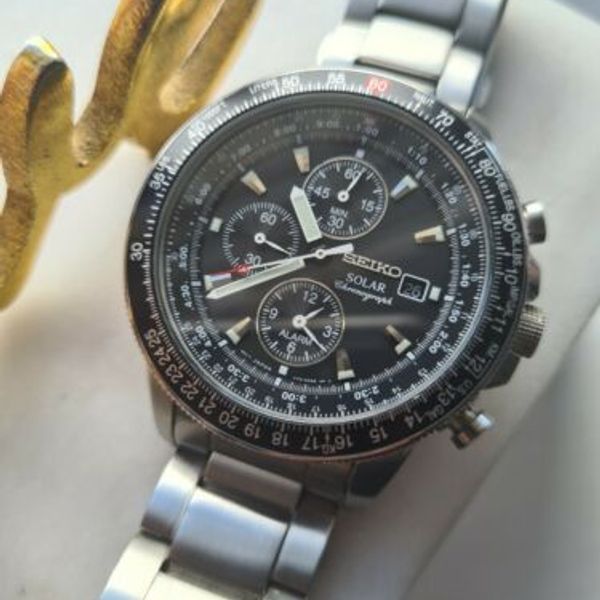 Seiko Flightmaster Solar Alarm Chronograph V172-0AC0, SSC009 Aviator ...