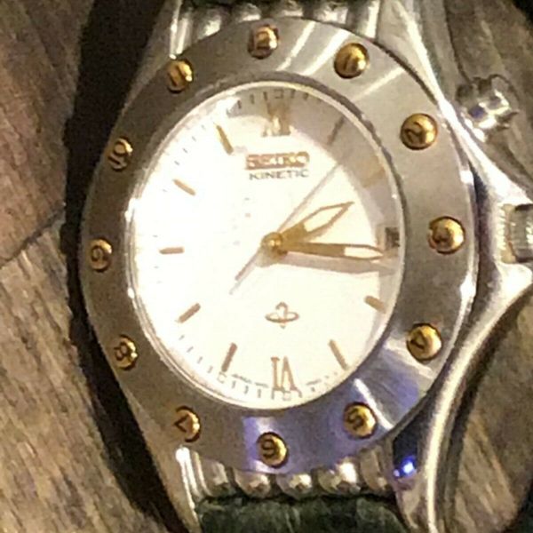 Vtg Seiko Kinetic Watch 5m22 6B20 Premier Club Special