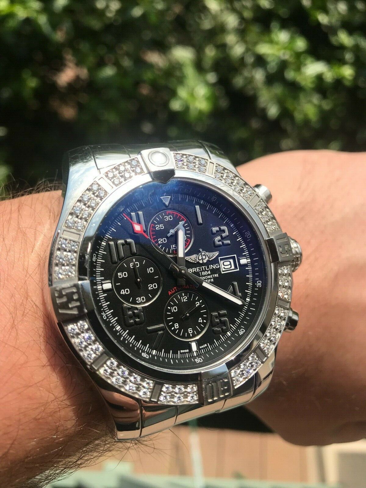 Breitling super avenger 2024 2 with diamond bezel