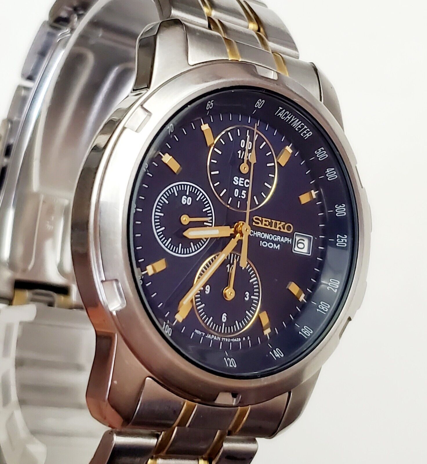 Men's CHRONOGRAPH Watch SEIKO 7T92-0BF0. Navy Dial