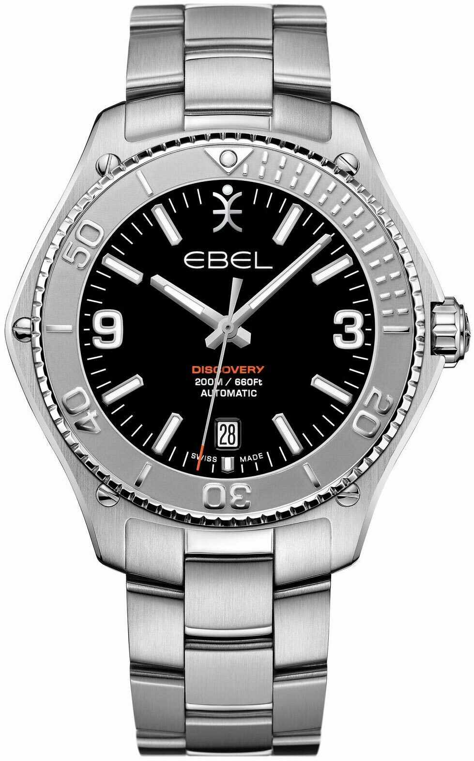 Ebel Discovery Automatic Men s Swiss Watch Stainless Rubber Strap Set 1216428 WatchCharts Marketplace