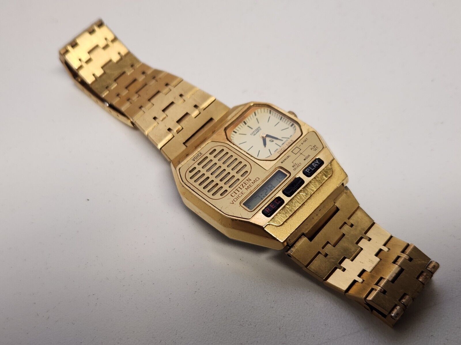 VINTAGE CITIZEN ANA DIGI VOICE MEMO WATCH C010 MADE IN JAPAN 