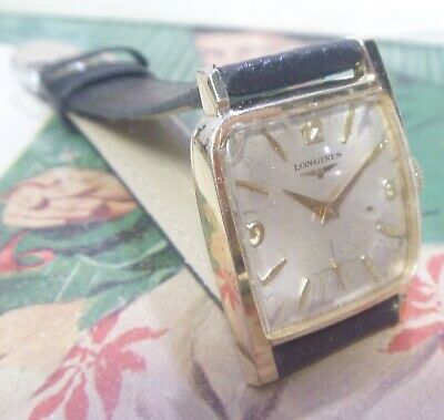 VERY RARE 1962 Longines 1087 17J ASYMMETRIC 10K YGF Case Radiating