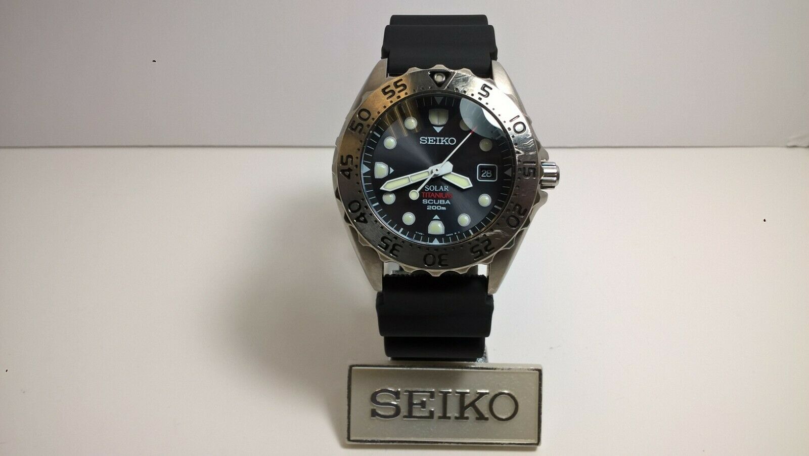 Seiko Prospex SBCB007 Black V145-0AH0 Solar Scuba 200m Titanium