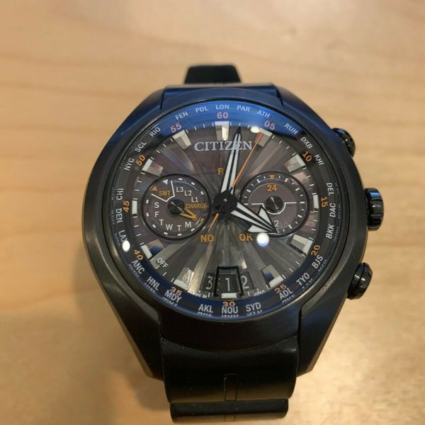 CITIZEN H909-S085012 Men's Eco Drive Satellite Wave Titanium / Rubber ...