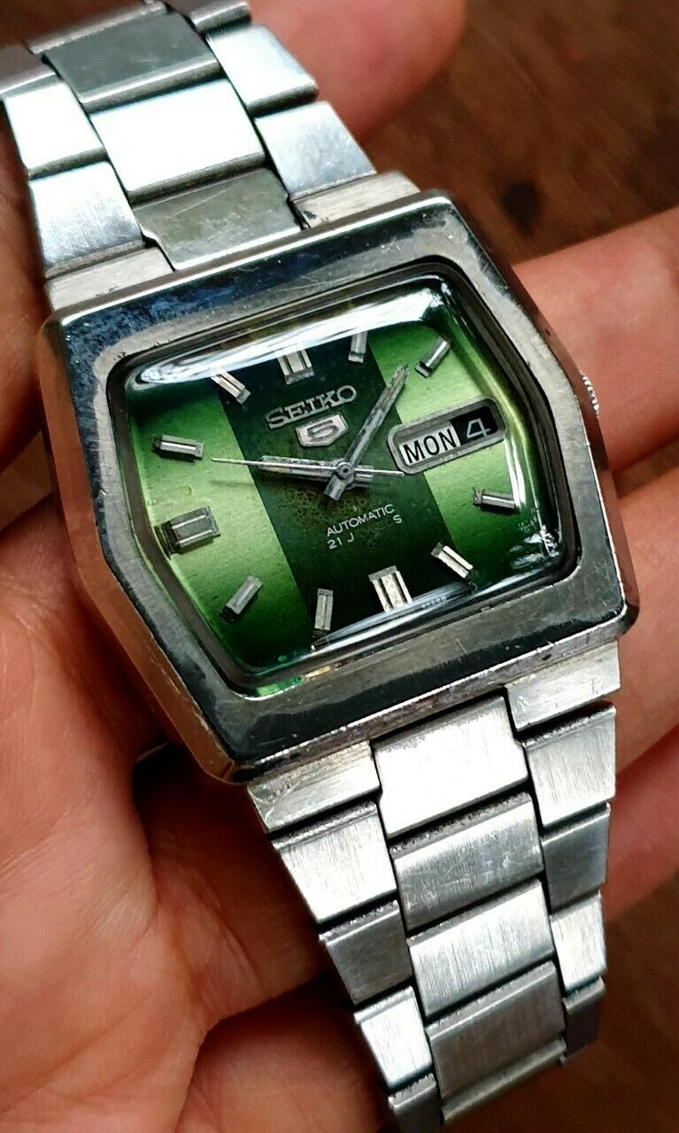 Seiko 5 Automatic 6119-5460 Hexagon Green Dial Vtg Nov 1973 Mens