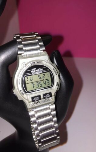 Timex Vintage Ironman Triathlon Watch~Stainless Steel~8 Lap~760