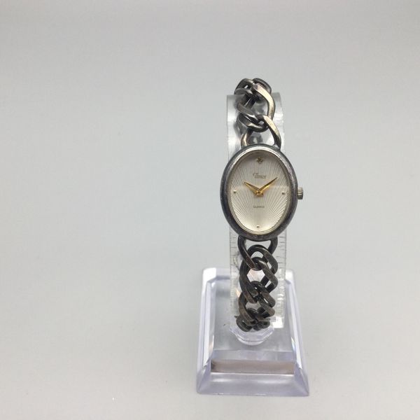 Timex Watch Women 19mm Bling Silver Tone Oval Dial Chain Band New ...