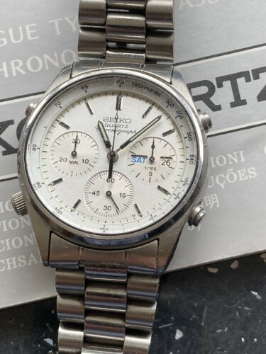 Seiko quartz chronograph 7a38 7060 Rare Good Condition with manual