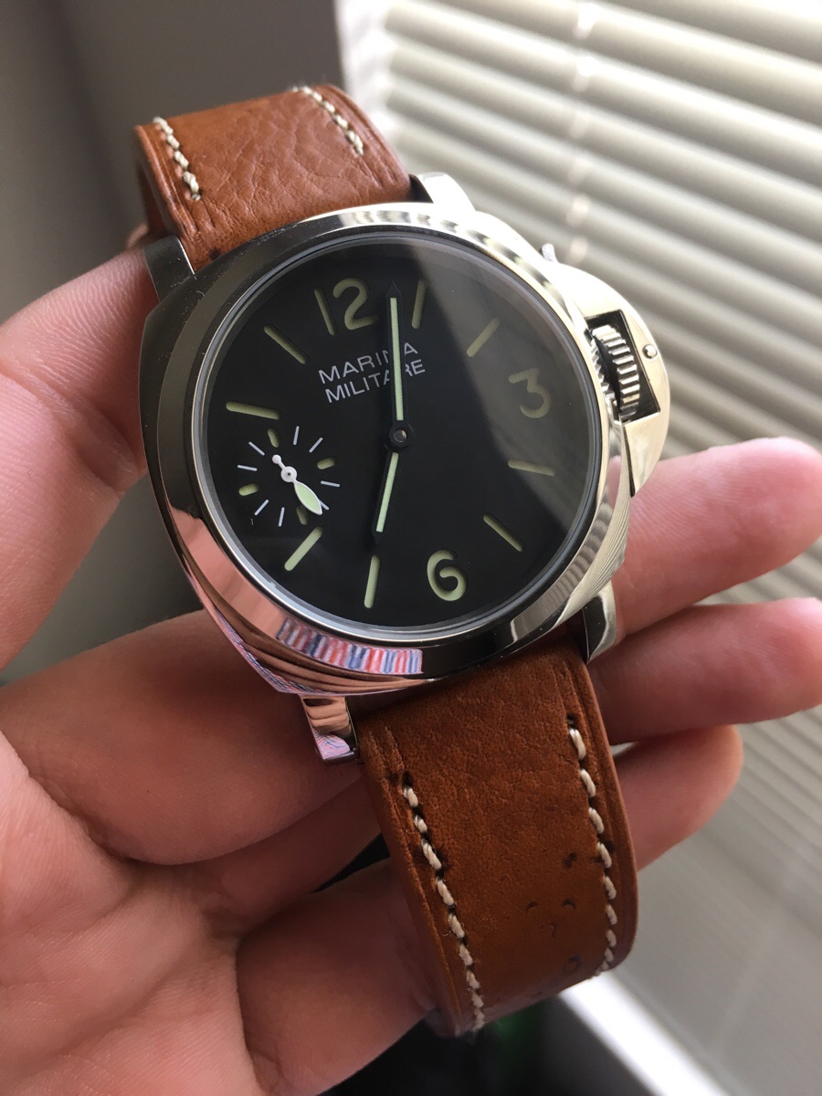 WTS Parnis Panerai homage with exhibition caseback 100 shipped