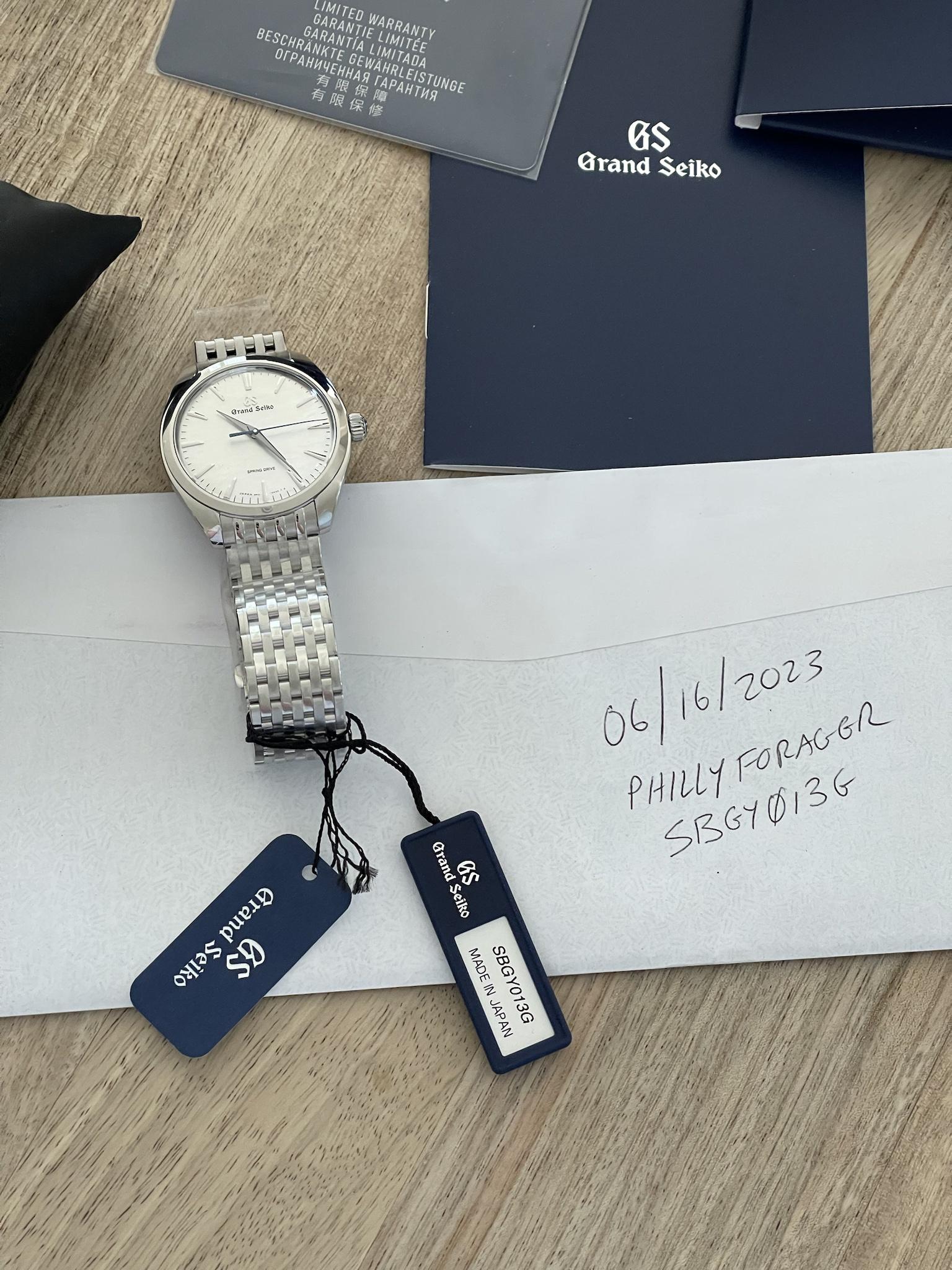 WTT Grand Seiko SBGY013G Omiwatari new in box WatchCharts