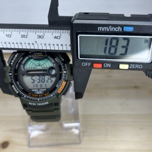 Casio Men's Watch WS-1200H 3485 100 Meter WR Fishing Gear 3 Alarms