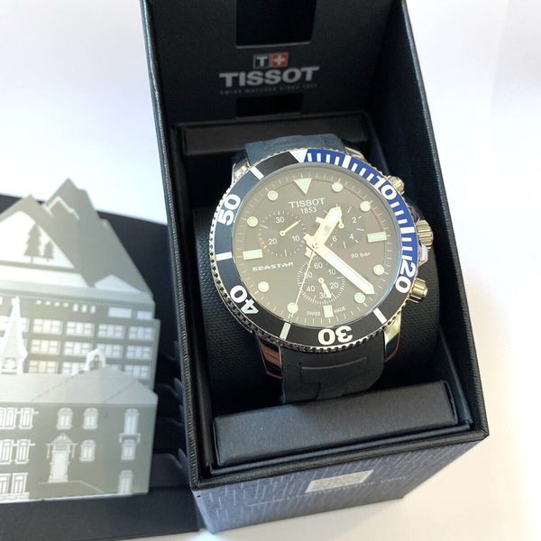 Tissot Seastar 1000 Quartz Chronograph T120.417.17.051.02 - Orologio Cronografo Uomo, Cassa Nera, Movimento Al Quarzo