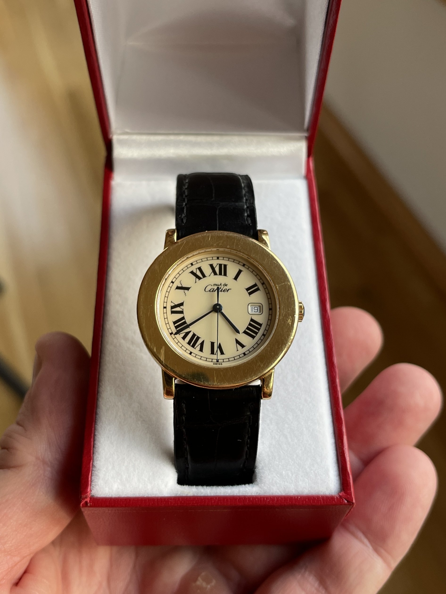 FS Cartier 1800 Ronde Solo Must De Cartier Vermeil 18K G P 925