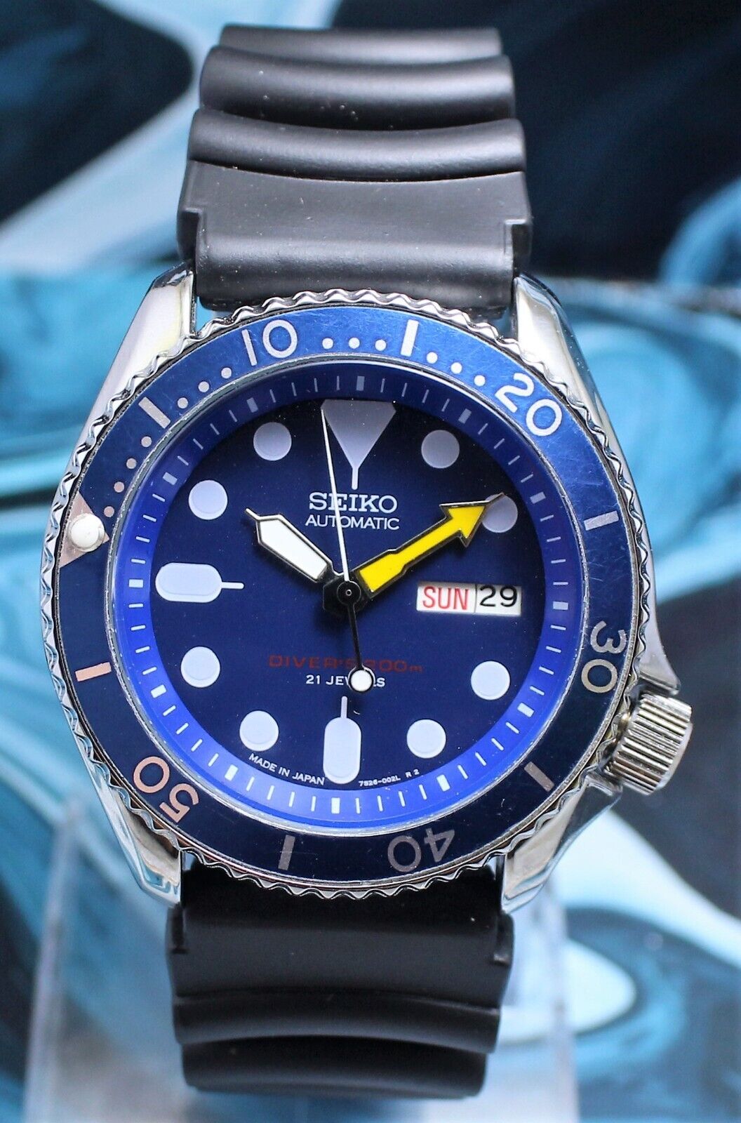 STUNNING SEIKO DIVER BLUE-DIAL 7S26 D/D AUTOMATIC 21 JEWELS MEN'S