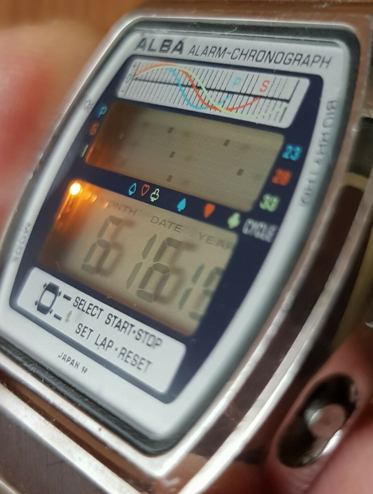 Vintage 80s Seiko Alba Bio Rhythm Y772-4000 Japan Digital