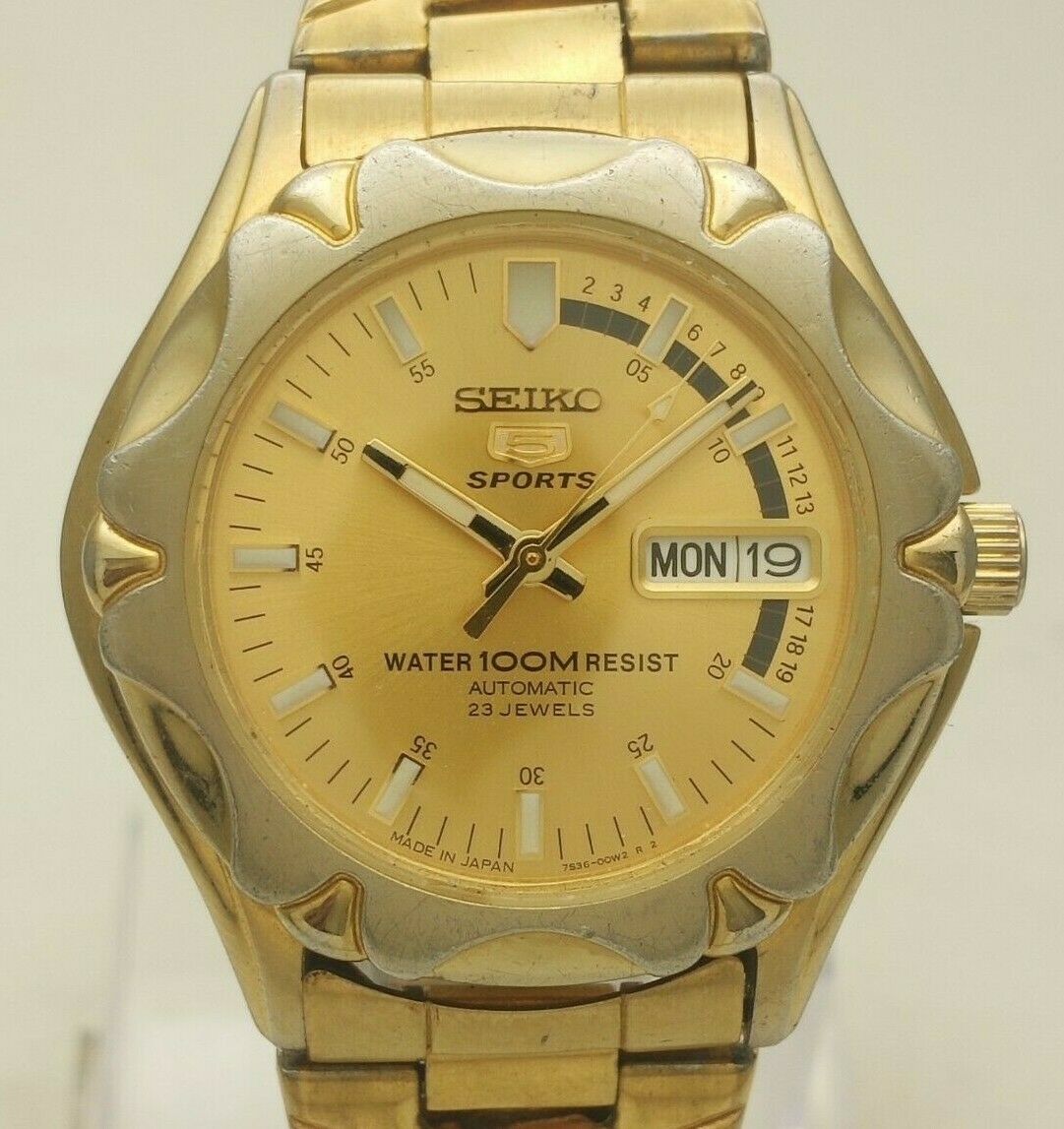 Seiko 5 hot sale 23 jewels gold