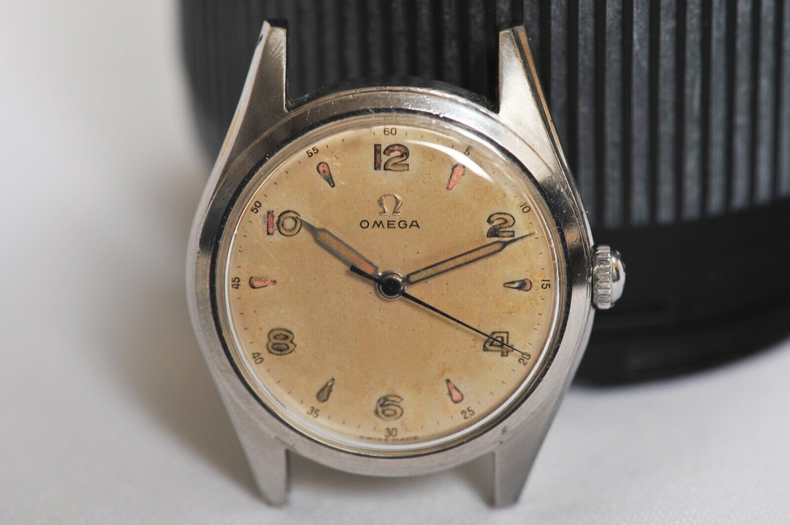 Vintage Omega military cal. 283 ref 2537 steel 40ties screwback central  second | WatchCharts