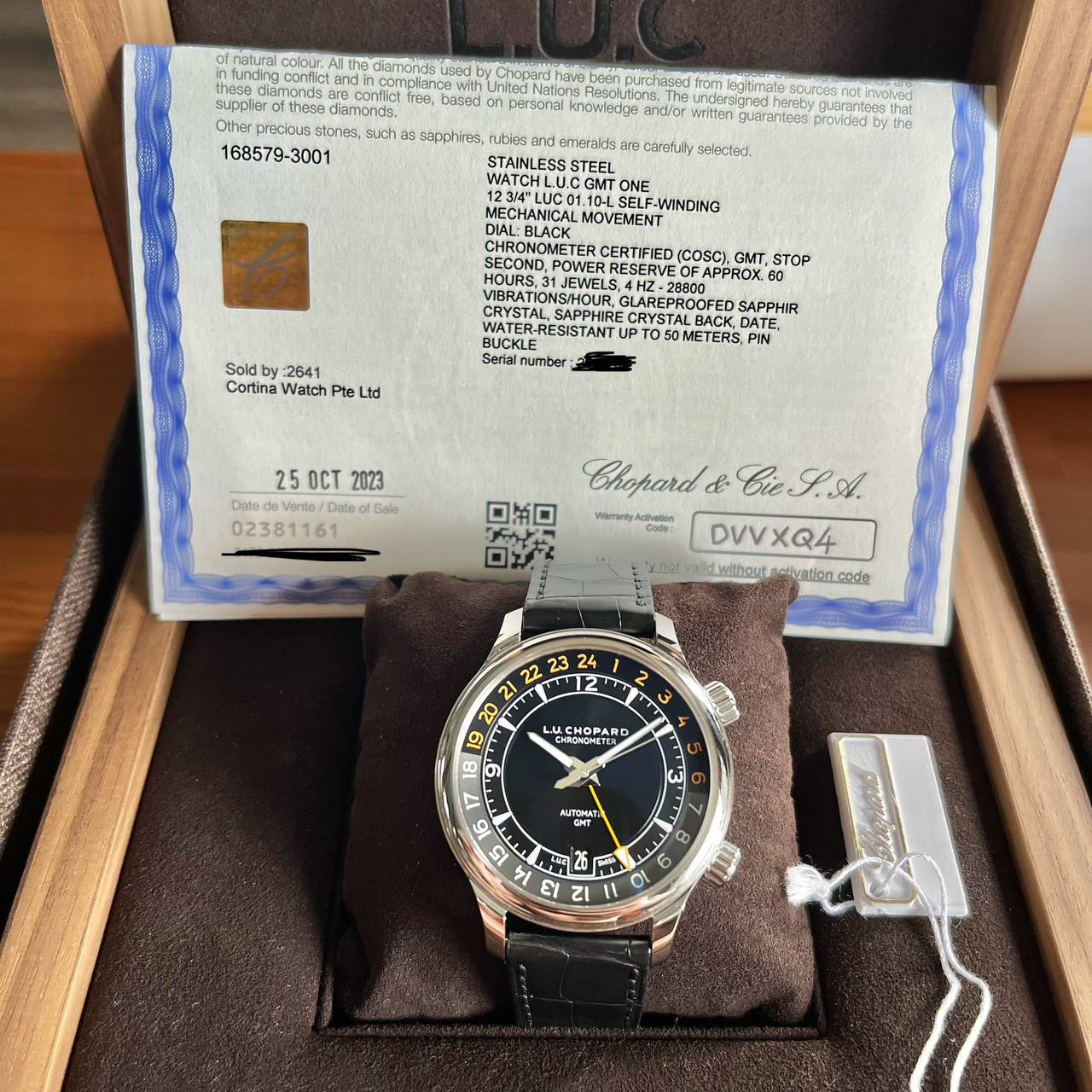 WTS LNIB Chopard L.U.C. GMT One Steel 42mm Ref 168579 3001 Oct