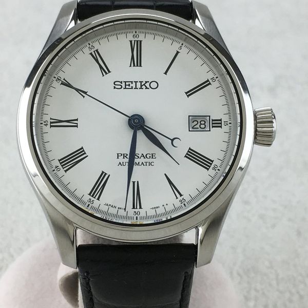 [Used] SEIKO Automatic watch / Analog / Leather / WHT / BLK / 6R15-03V0 ...