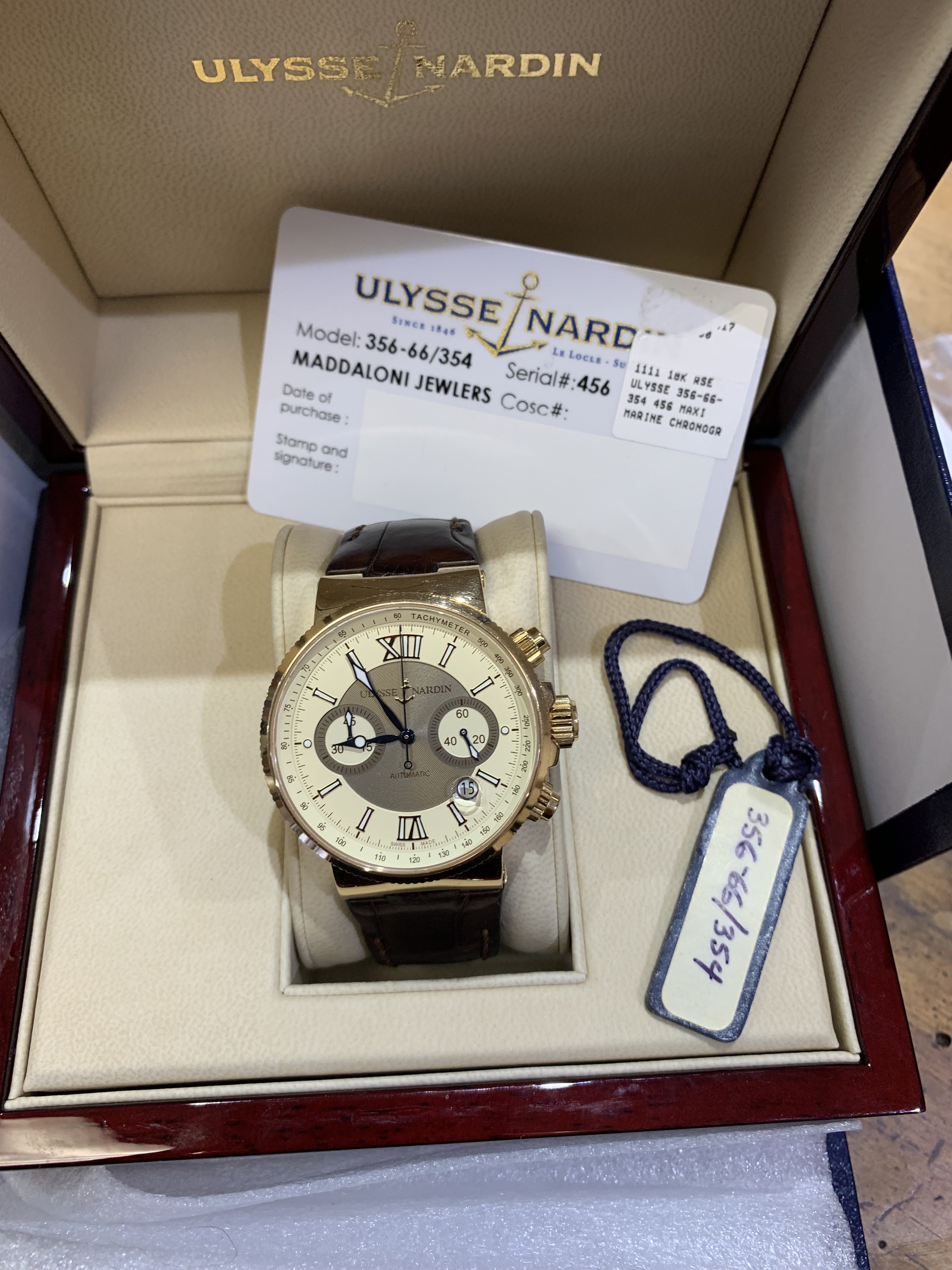 Ulysse Nardin MARINE 18K GOLD 356 66 354. 9900 WatchCharts