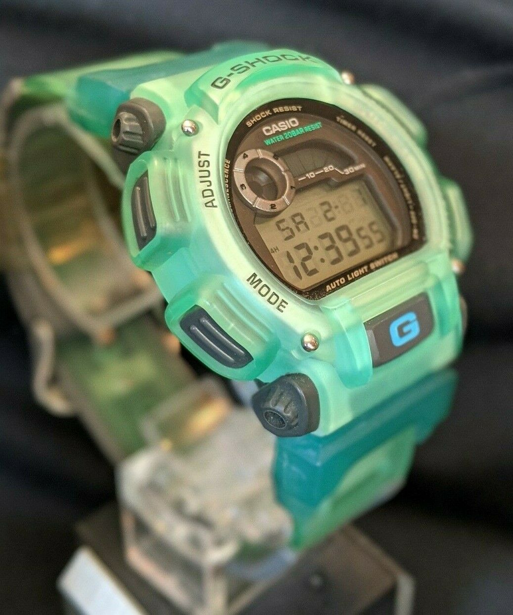 Vintage Casio G-Shock DW-9000XS-3T G-Lide Watch Jelly Green X