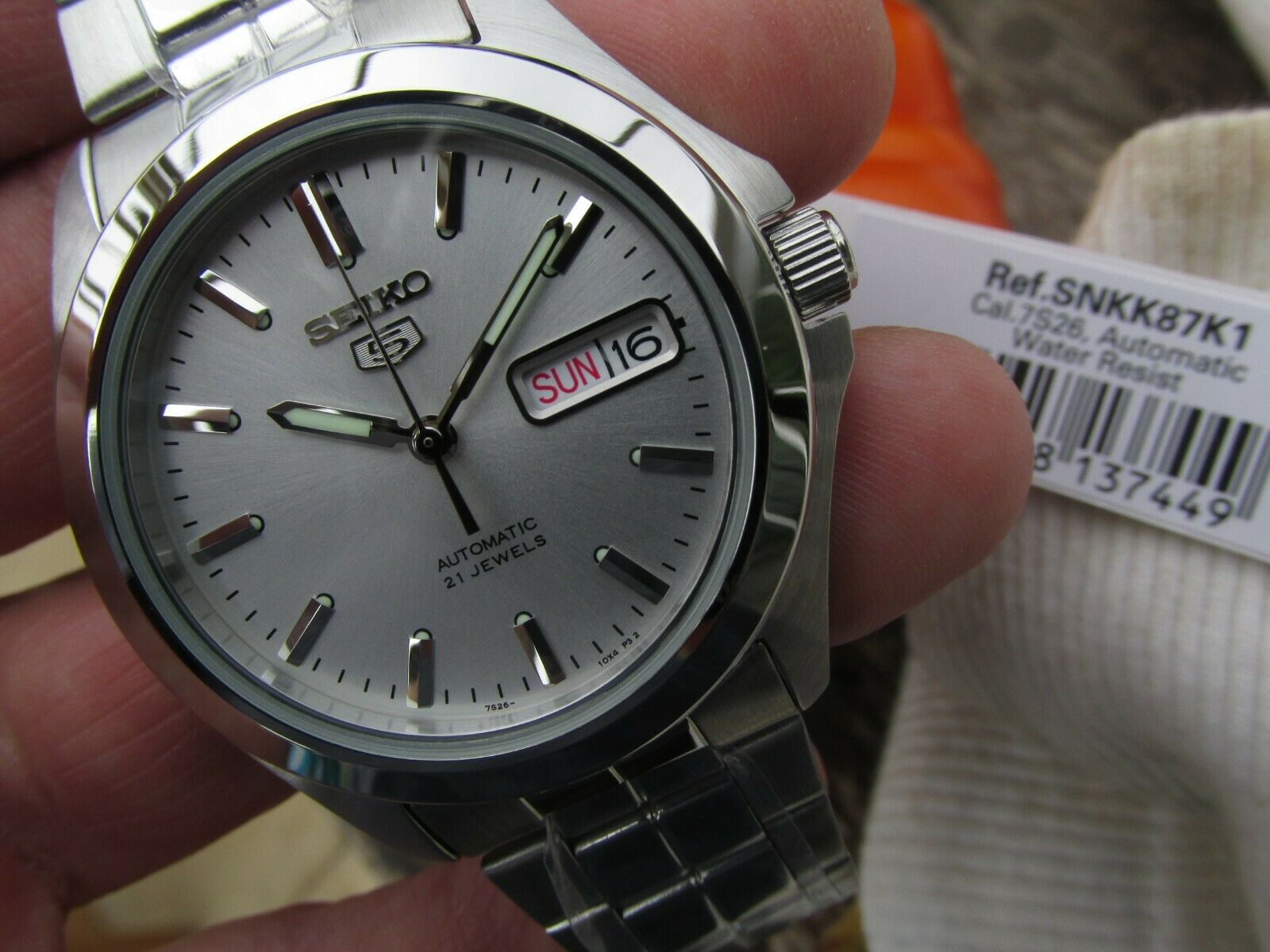 Superb SEIKO SNKK87K1 Automatic Silver dial Brand new mint with tags and  box | WatchCharts