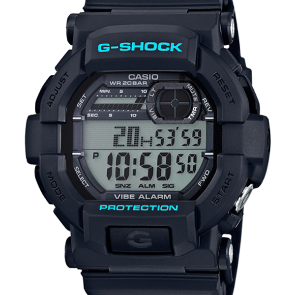 *BRAND NEW* Casio GShock Men's Vibration Alarm Black Reverse Watch