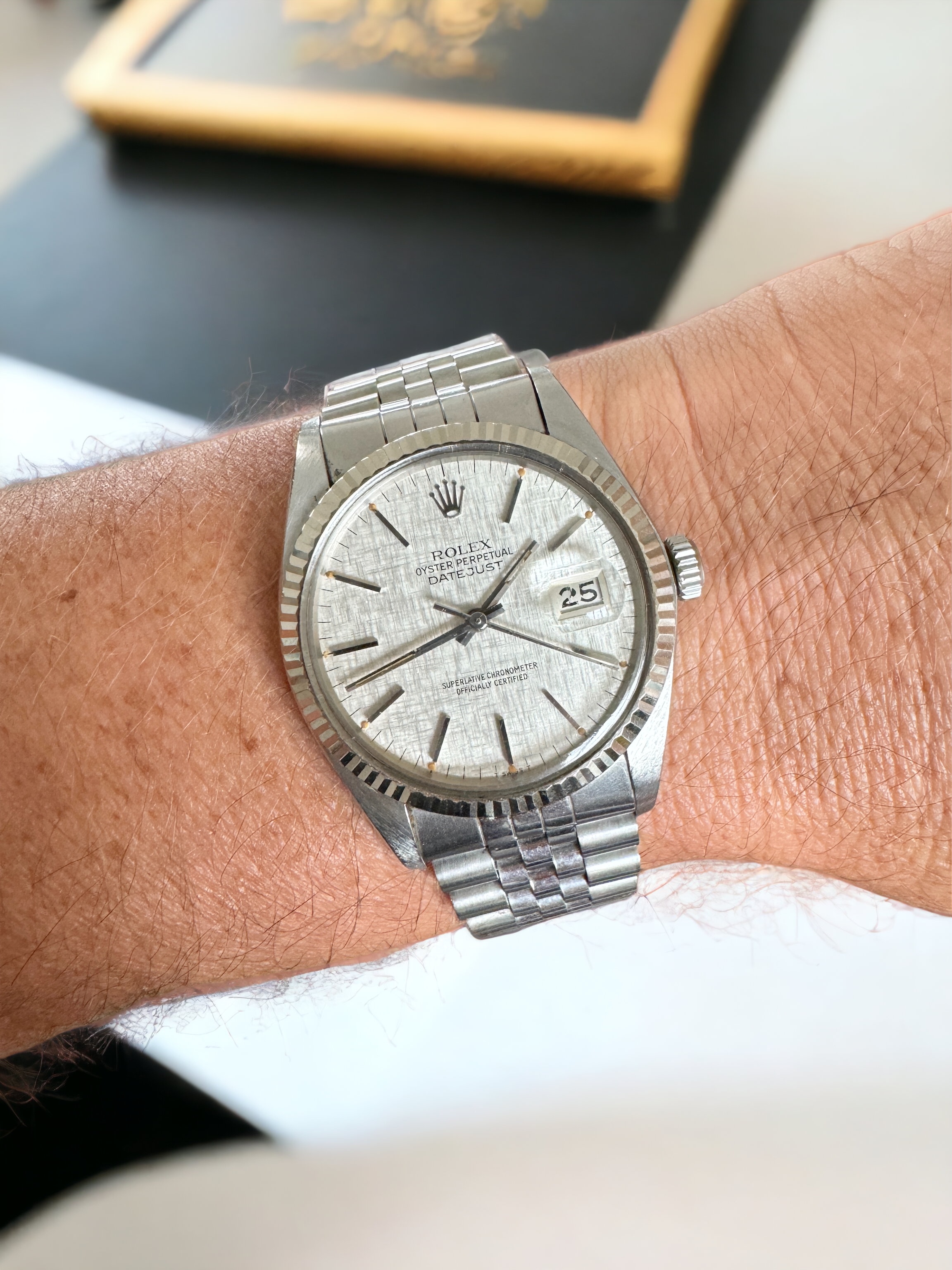 FS Rolex DateJust 16014 with Linen Dial WatchCharts Marketplace