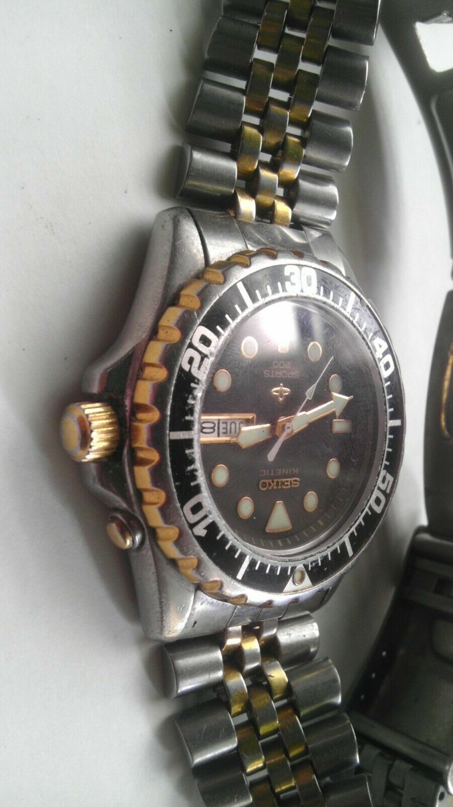 RARE SEIKO DIVER SPORTS 200 5M43 0A40 SKJ003 KINETIC QUARTZ MENS