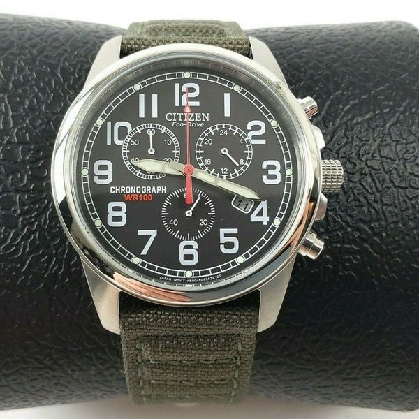 *NEW* Citizen EcoDrive Chronograph Black Dial Men's Watch AT020005E WatchCharts