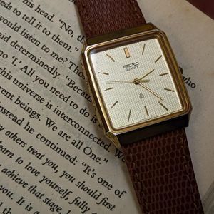 Vintage Seiko 5Y39-7008 Gold Tone Men's Quartz Watch Japan
