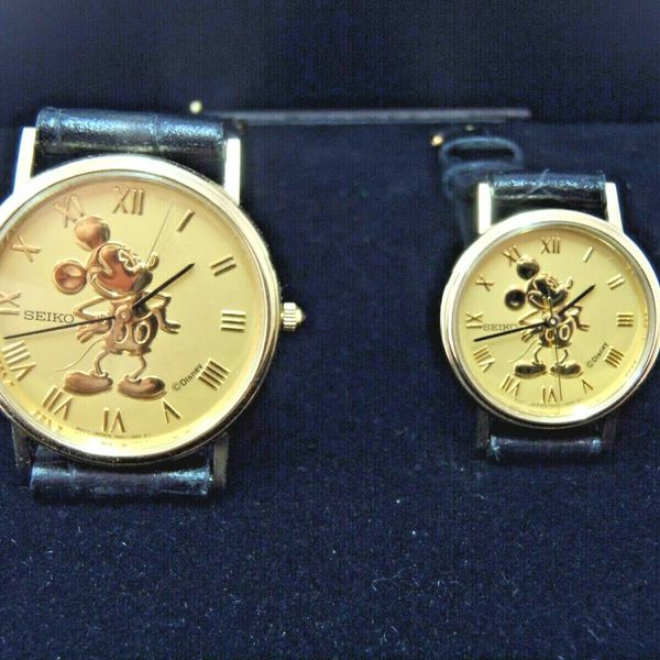 14k 585 HIS AND HERS SOLID GOLD SEIKO MICKEY MOUSE WATCHES RARE XLNT  CONDITION | WatchCharts