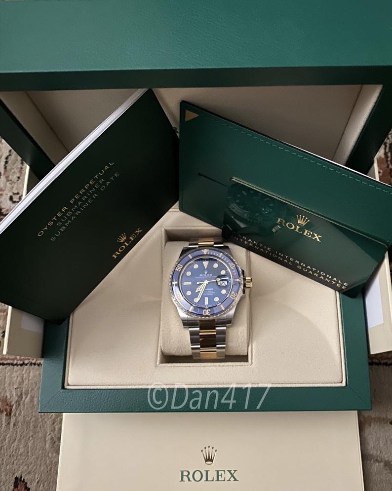 Fs New 41mm Model Rolex Submariner Two Tone Bluesy lb Watchcharts