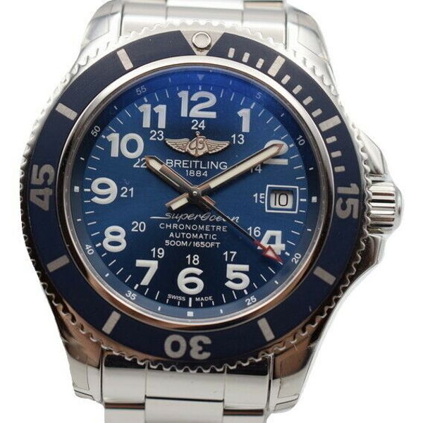 Breitling Superocean II 42 Blue 500m Men's Watch A17365D1/C915 ...