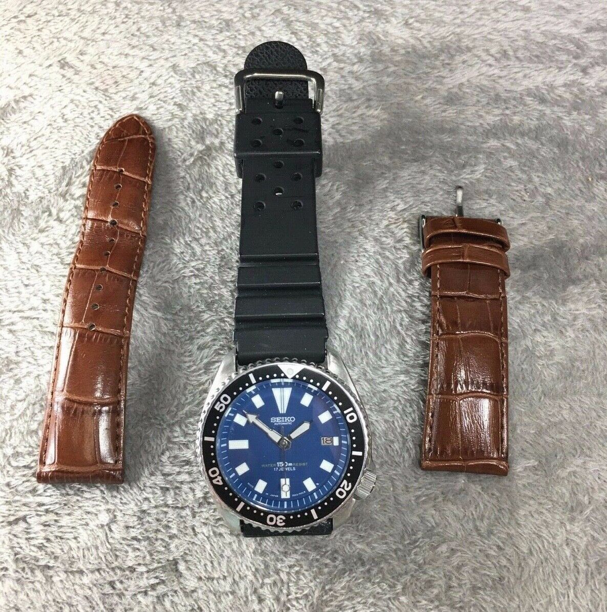 SEIKO AUTOMATIC DIVER WATCH BLUE 175 MODEL 7002-700LR WITH EXTRA BAND |  WatchCharts