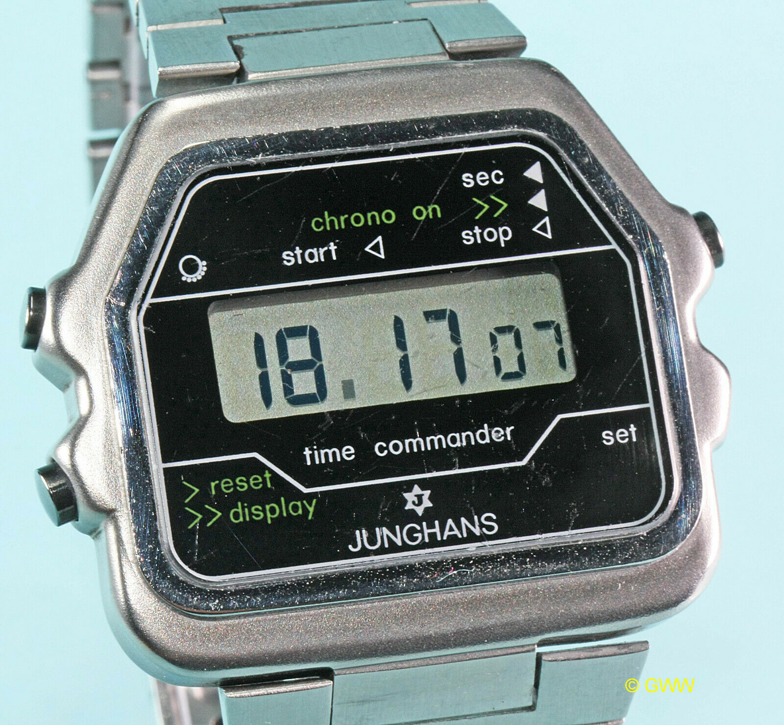 Junghans 915 time commander LCD Stopp Uhr SELTEN Ref.011 4791