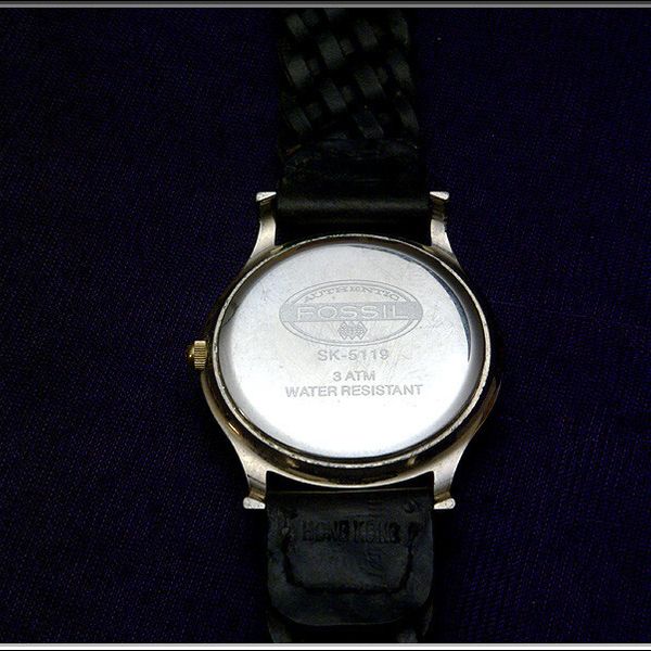 Fabulous 1995 FOSSIL SK-5119 Gold Tone SKELETON Watch w  display picture 1