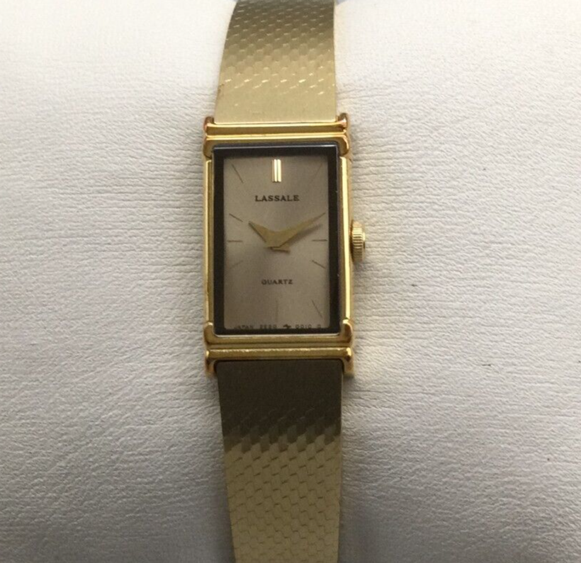 Seiko Lassale Watch Women Gold Tone BOX 2E50 5009 New Battery 6.25